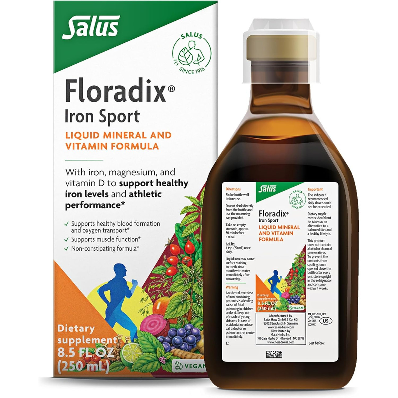 Floradix Iron Sport liquid - 250 Milliliters 32$