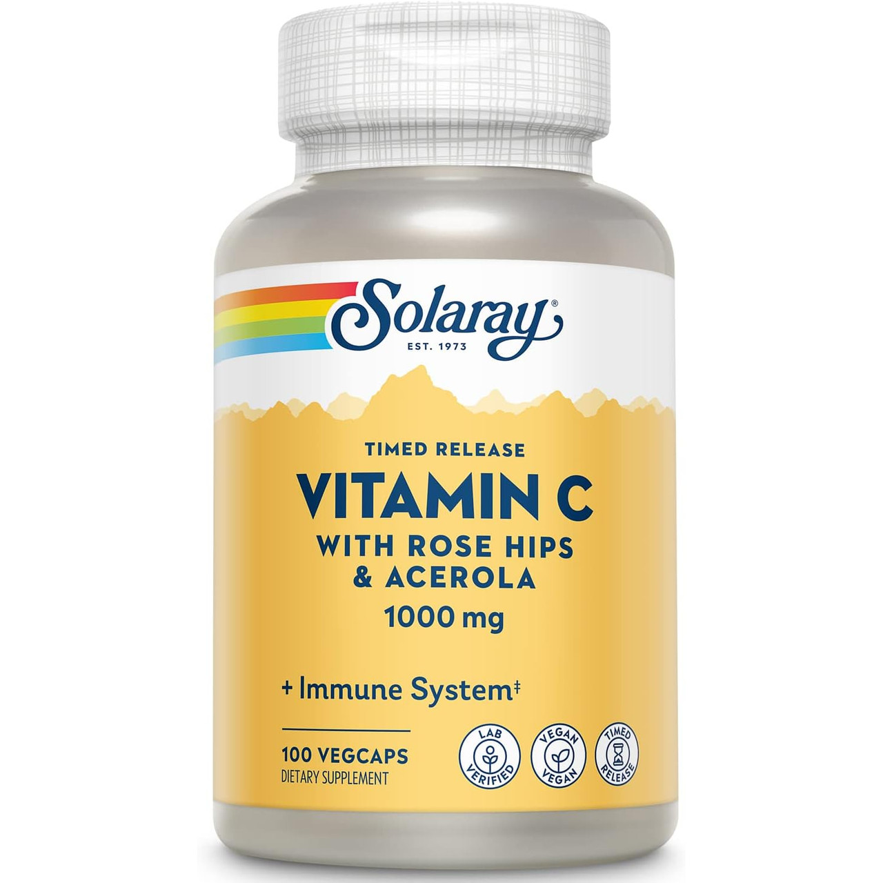 Solaray Vitamin C with Rose Hips Acerola Two-Stage Timed-Release - 100 Capsules 20$