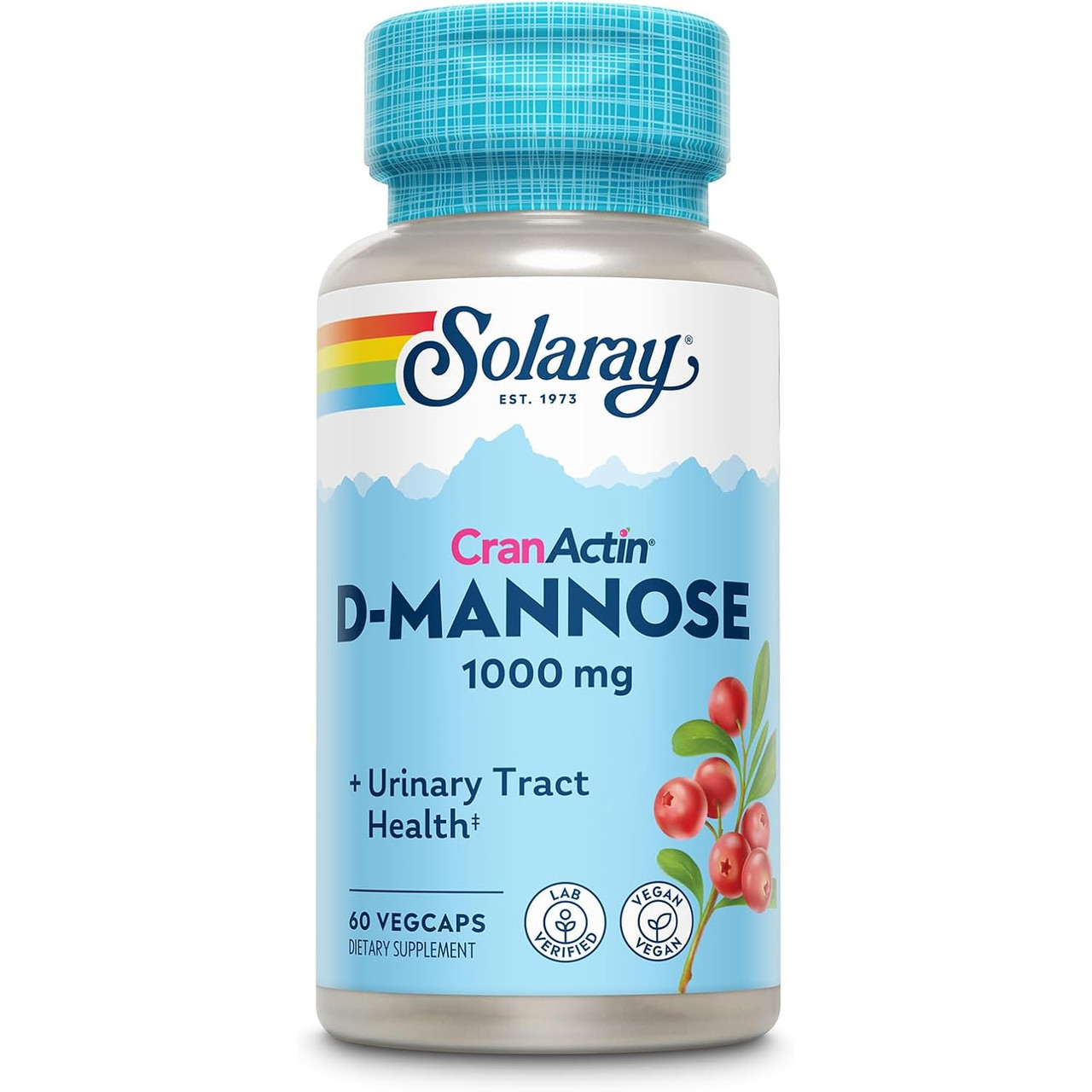 Solaray D-Mannose with CranActin Cranberry Extract - 60 Capsules 36$