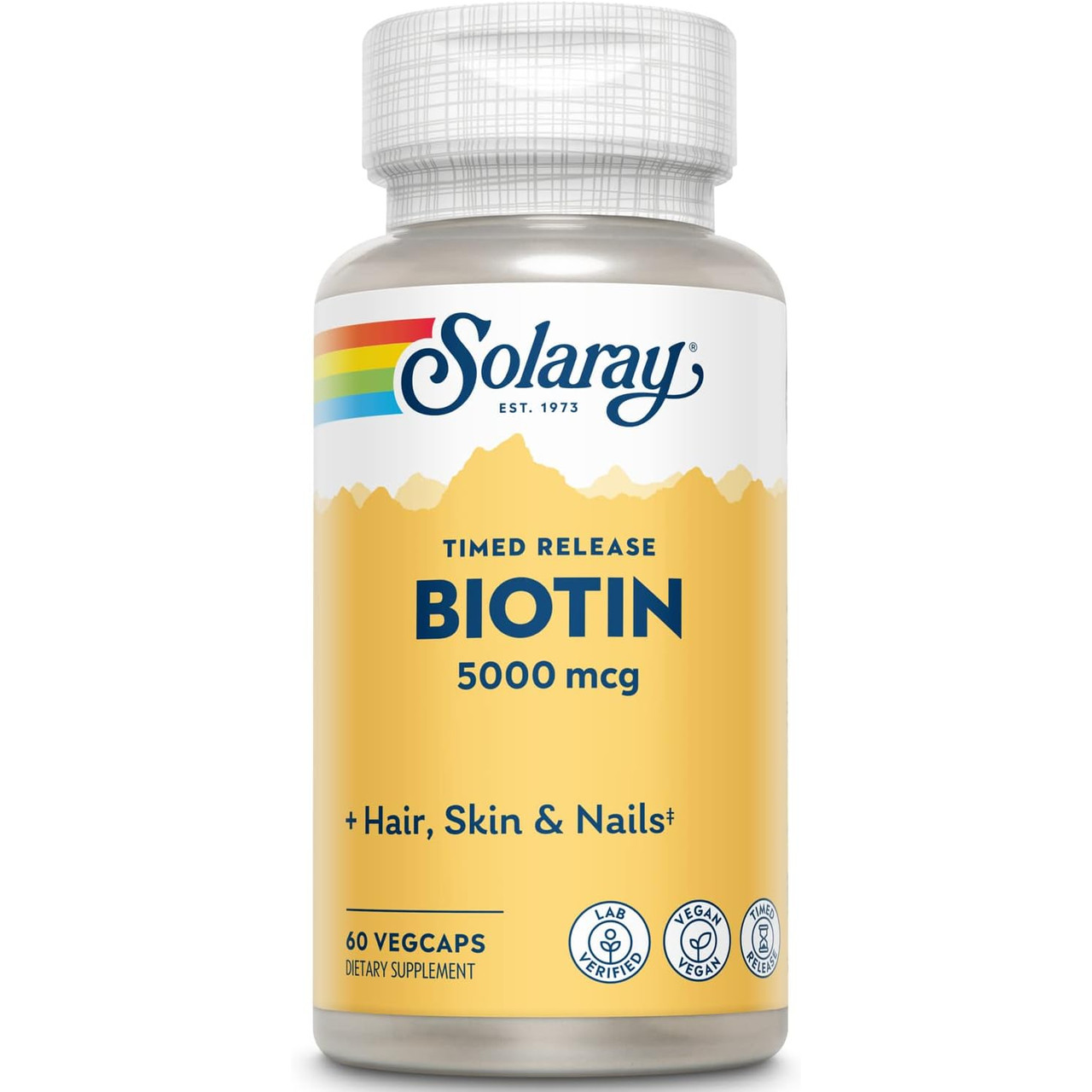 Solaray Biotin 5000 mcg Time Released - 60 Capsules 22$