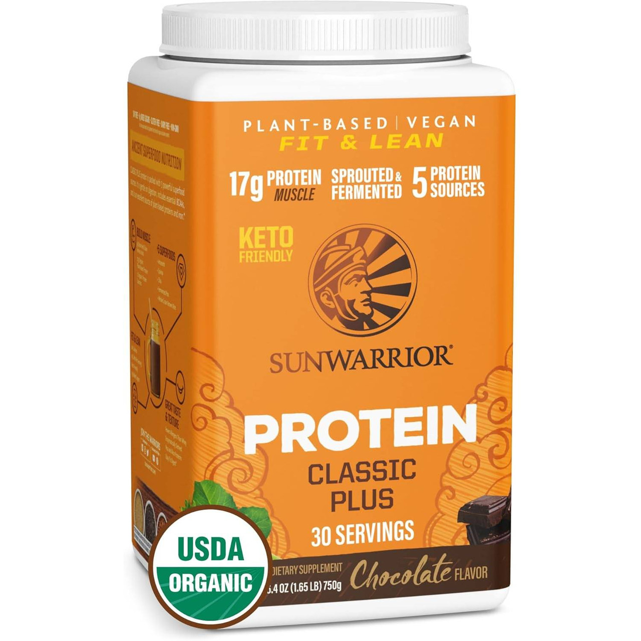Sunwarrior Classic Plus Protein Chocolate - 750 Grams 50$