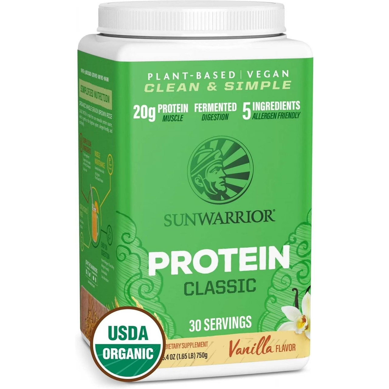 Sunwarrior Classic Protein Vanilla - 750 Grams 50$