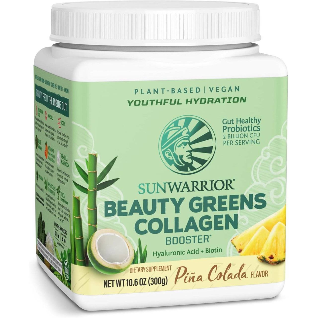 Sunwarrior Beauty Greens Collagen Booster Pina Cola - 300 Grams 43$