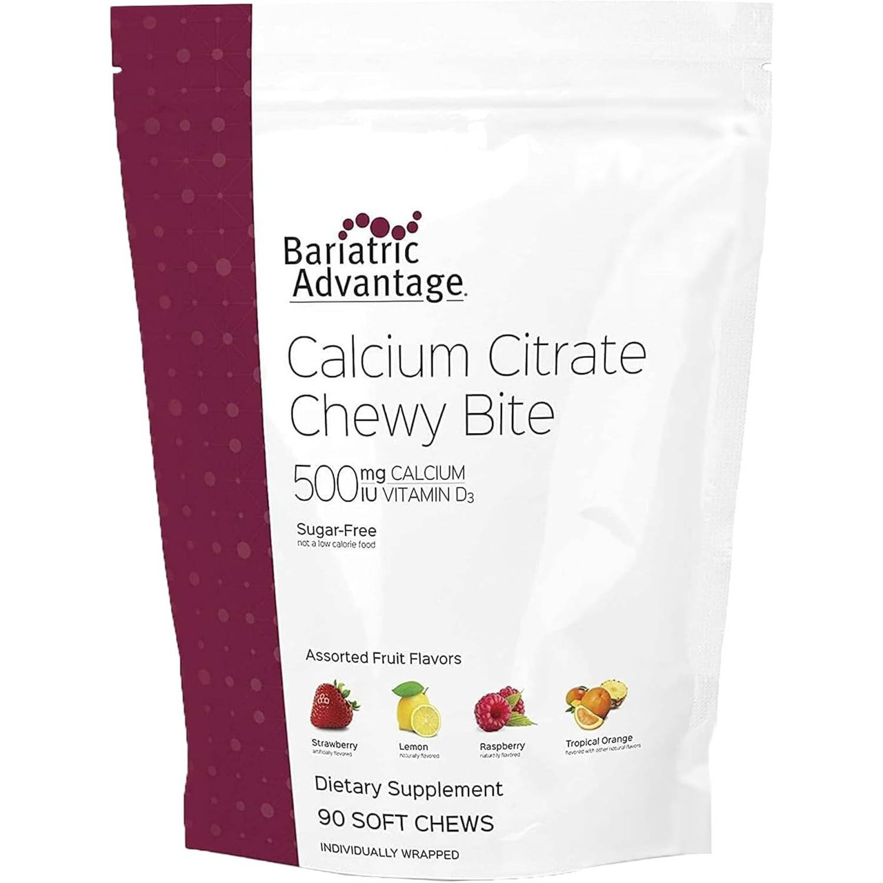 Bariatric Advantage Calcium Citrate Chewy 500mg Assorted Fruit Flavors - 90 Chewables 41$