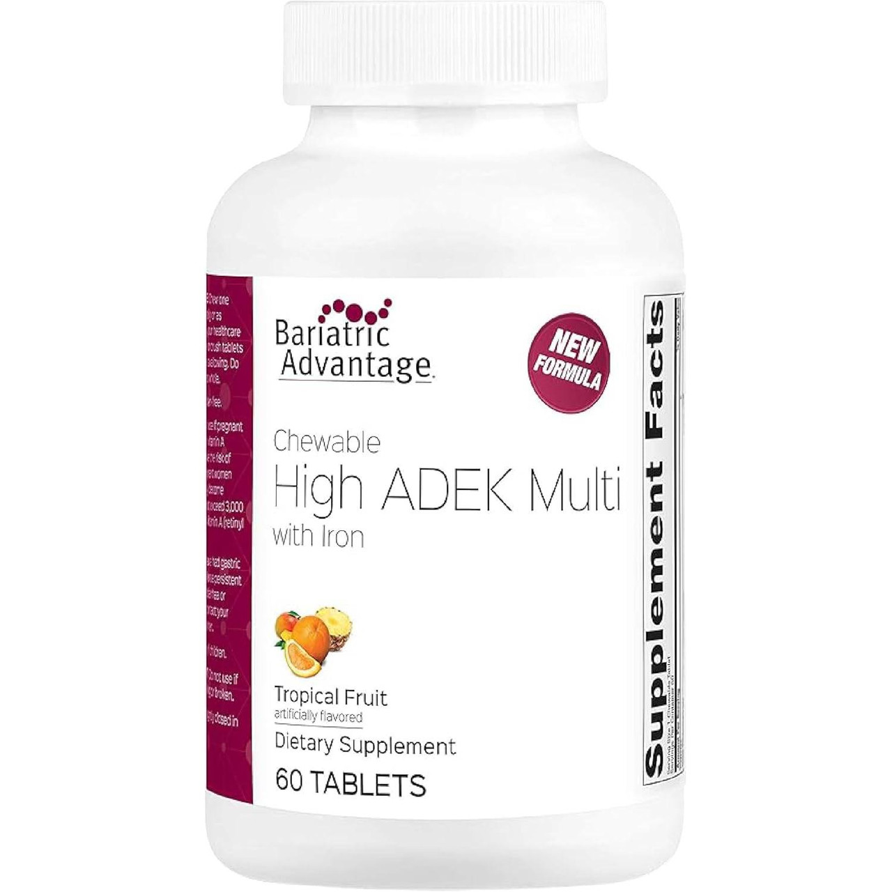 Bariatric Advantage Chewable High ADEK with Iron Tropical Fruit - 60 Tablets 26$