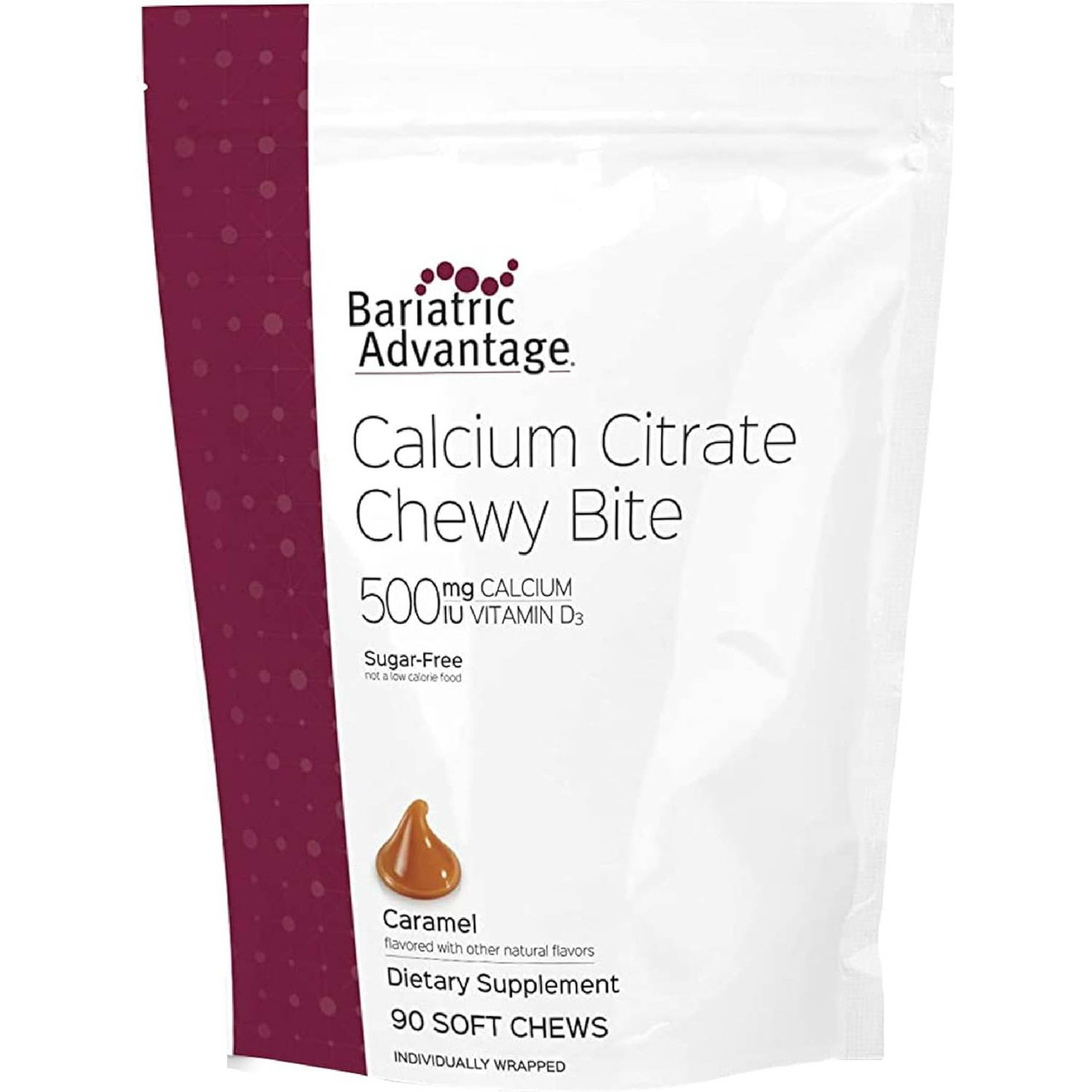 Bariatric Advantage Calcium Citrate Chewy 500mg Caramel - 90 Chewables 40$