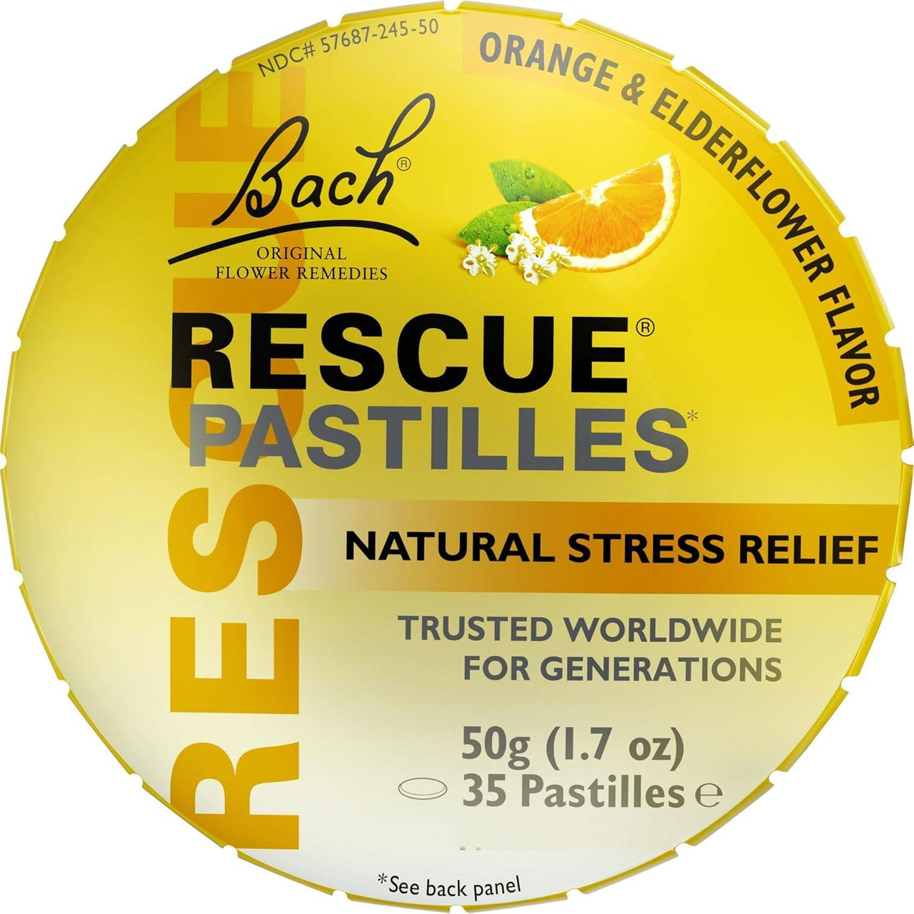 Bach Rescue Pastilles Orange and Elderflower - 35 Lozenges 12$