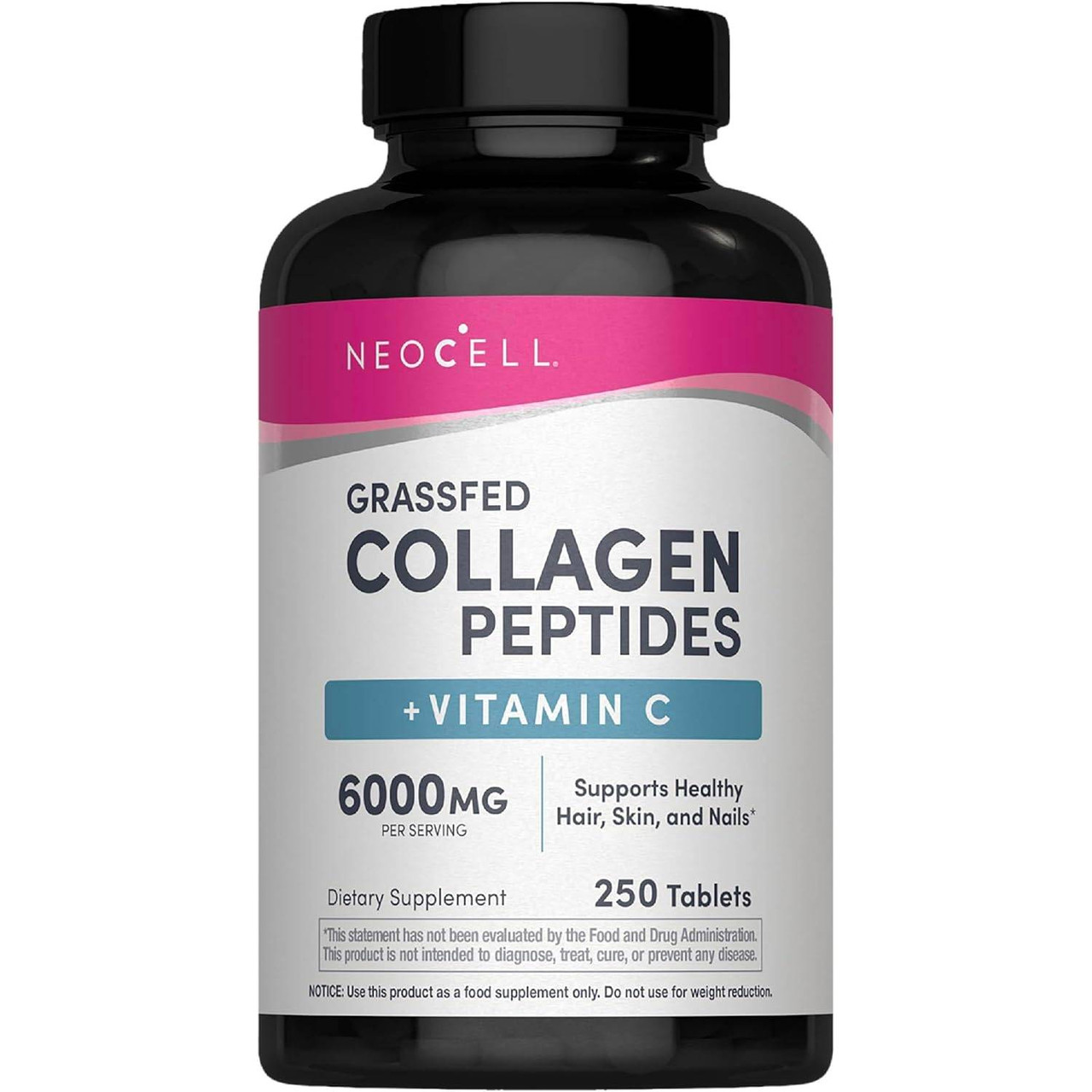 NeoCell Collagen Peptides Grass Fed + Vitamin C - 250 Tablets