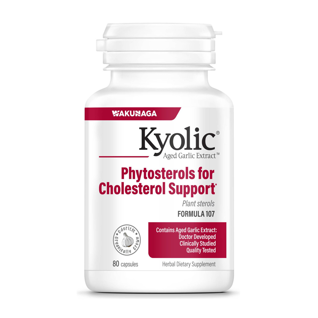 Wakunaga Kyolic Aged Garlic Extract Formula 107 - Cholesterol Support - 80 Capsules 23$