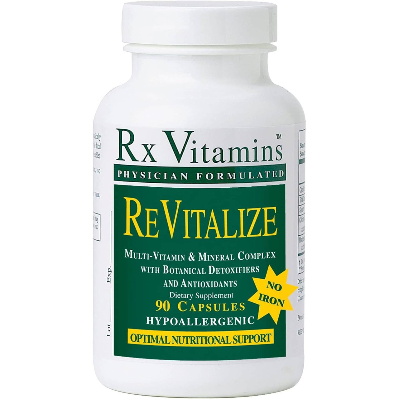 Rx Vitamins Revitalize - No Iron - 90 Capsules