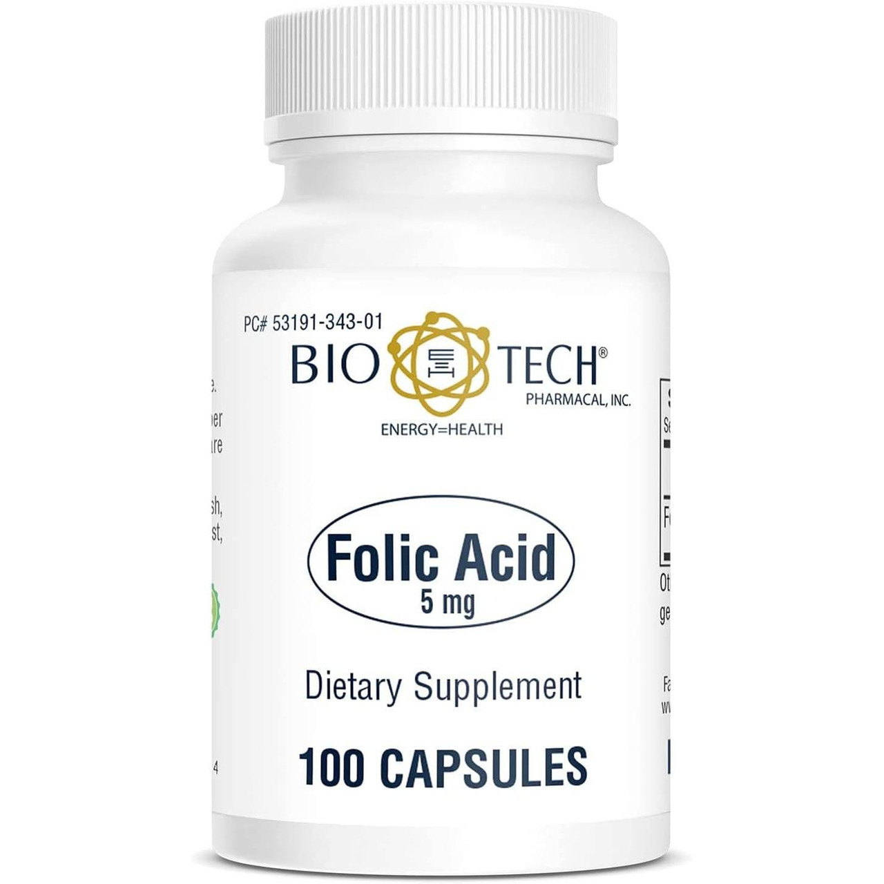 Bio-Tech Pharmacal Folic Acid 5mg - 100 Capsules 16$
