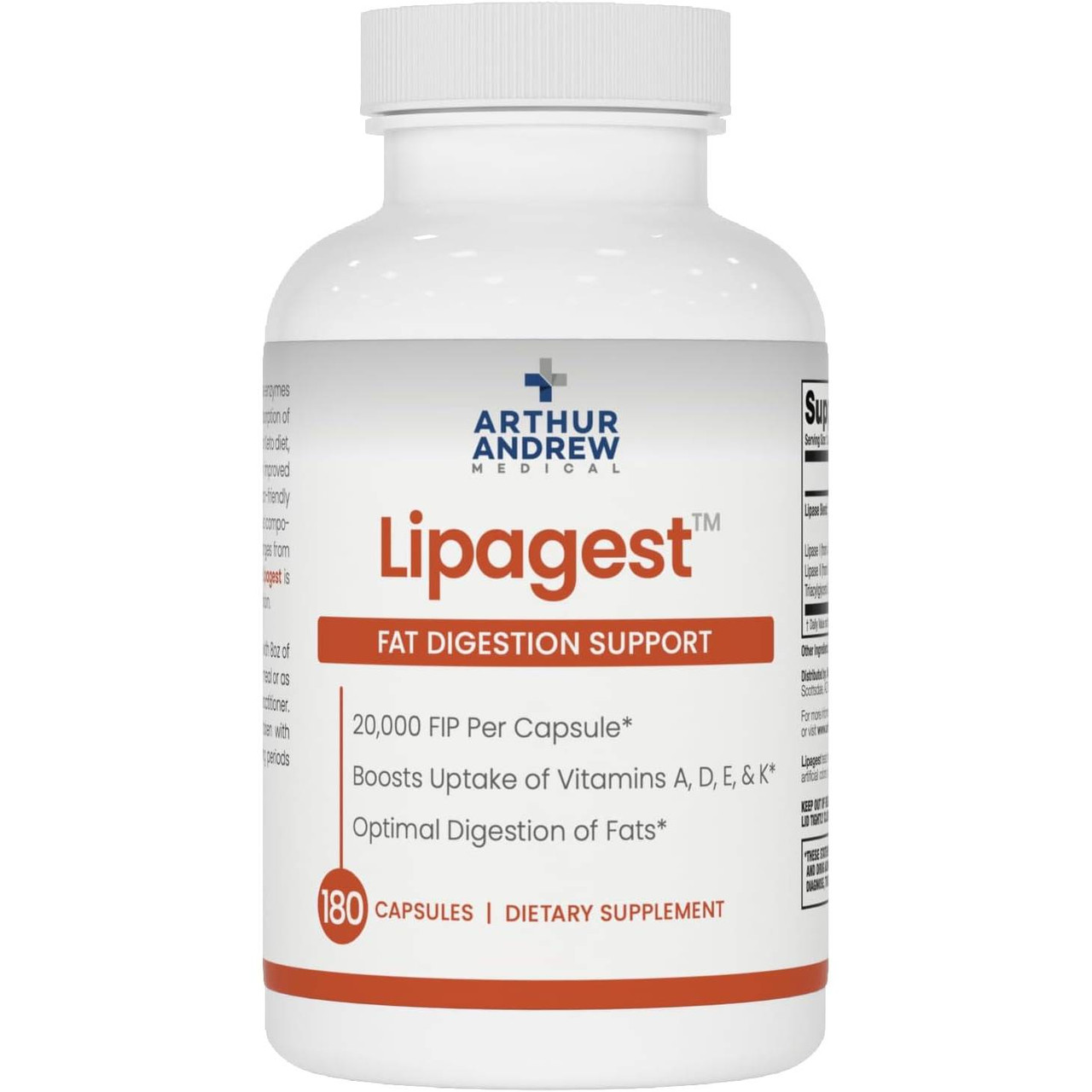 Arthur Andrew Medical Lipagest - 20000 FIP - 180 Capsules