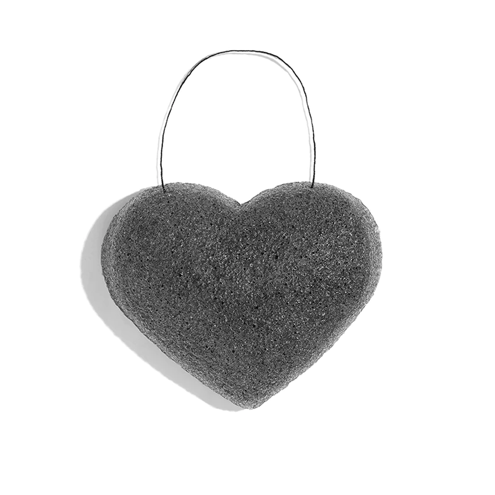 One Love Organics The Cleansing Sponge - Bamboo Charcoal Heart