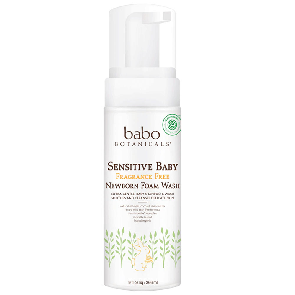 Babo Botanicals Sensitive Baby Newborn Foam Baby Wash - Fragrance Free