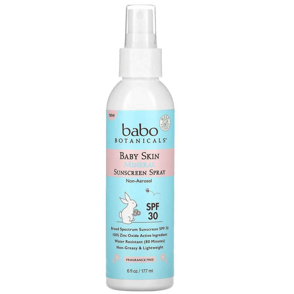 Babo Botanicals Baby Skin Mineral Sunscreen SPF 30 Pump Spray - Fragrance Free