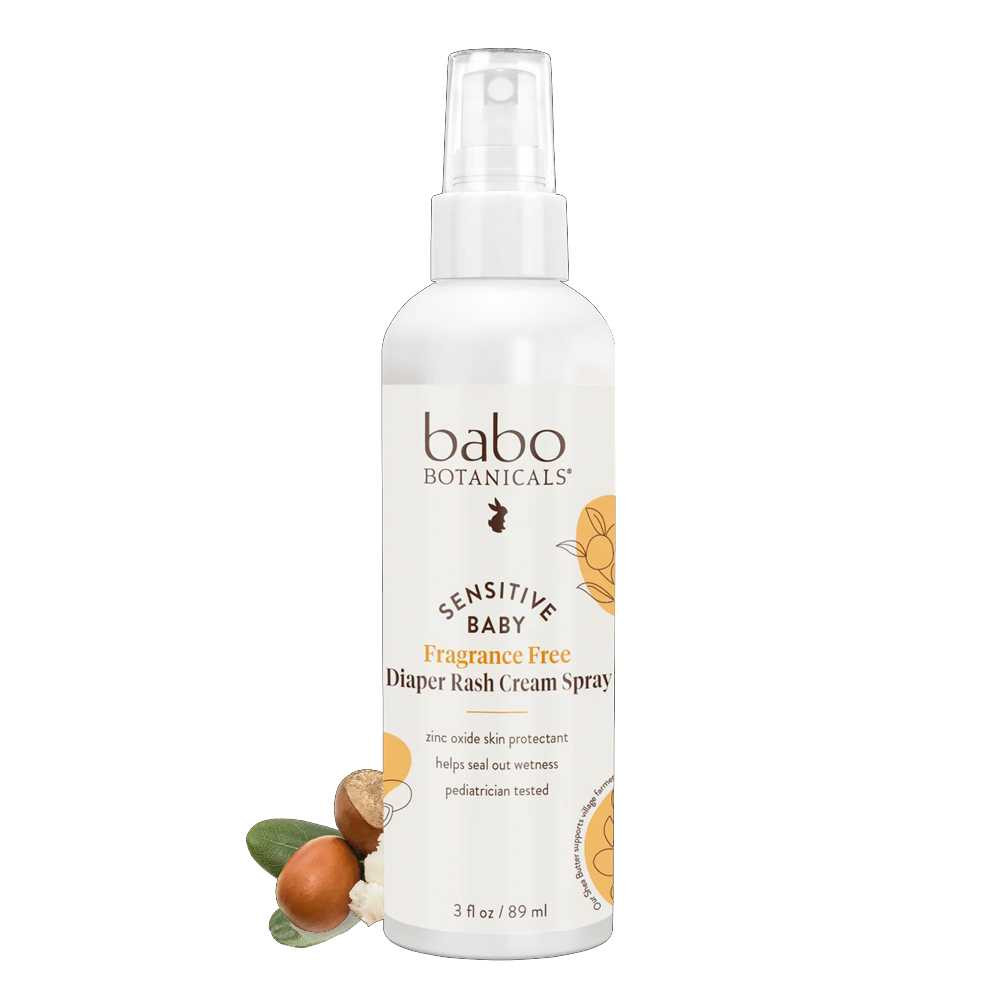 Babo Botanicals Sensitive Baby Fragrance Free Diaper Rash Cream Spray