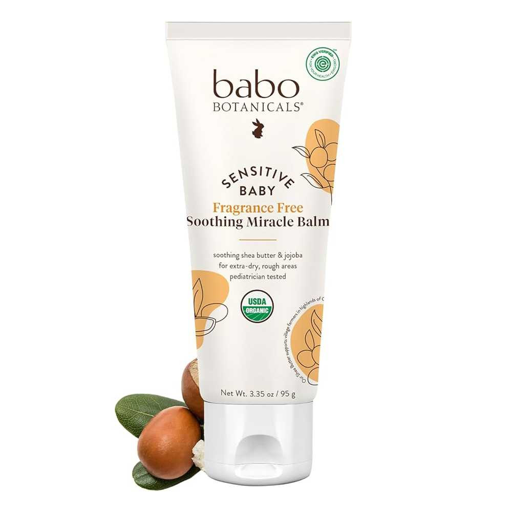 Babo Botanicals Sensitive Baby Fragrance Free Organic Soothing Miracle Balm