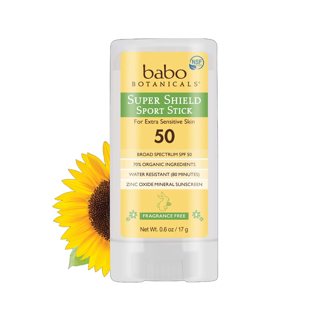 Babo Botanicals Super Shield Sport Stick Spf 50 In White