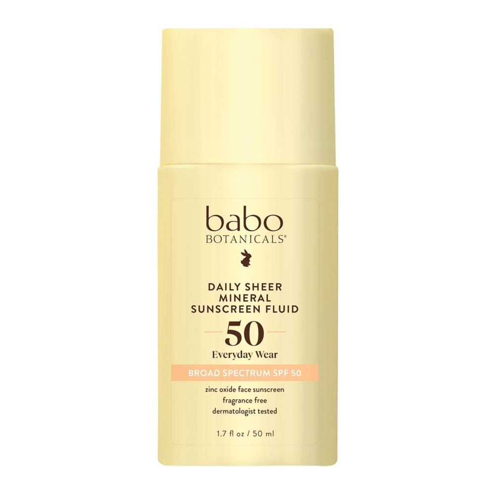 Babo Botanicals SPF 50 Daily Sheer Fluid Mineral Sunscreen 25$