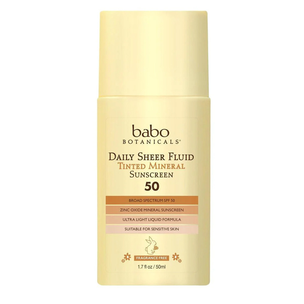 Babo Botanicals Spf 50 Daily Sheer Fluid Tinted Sunscreen In White
