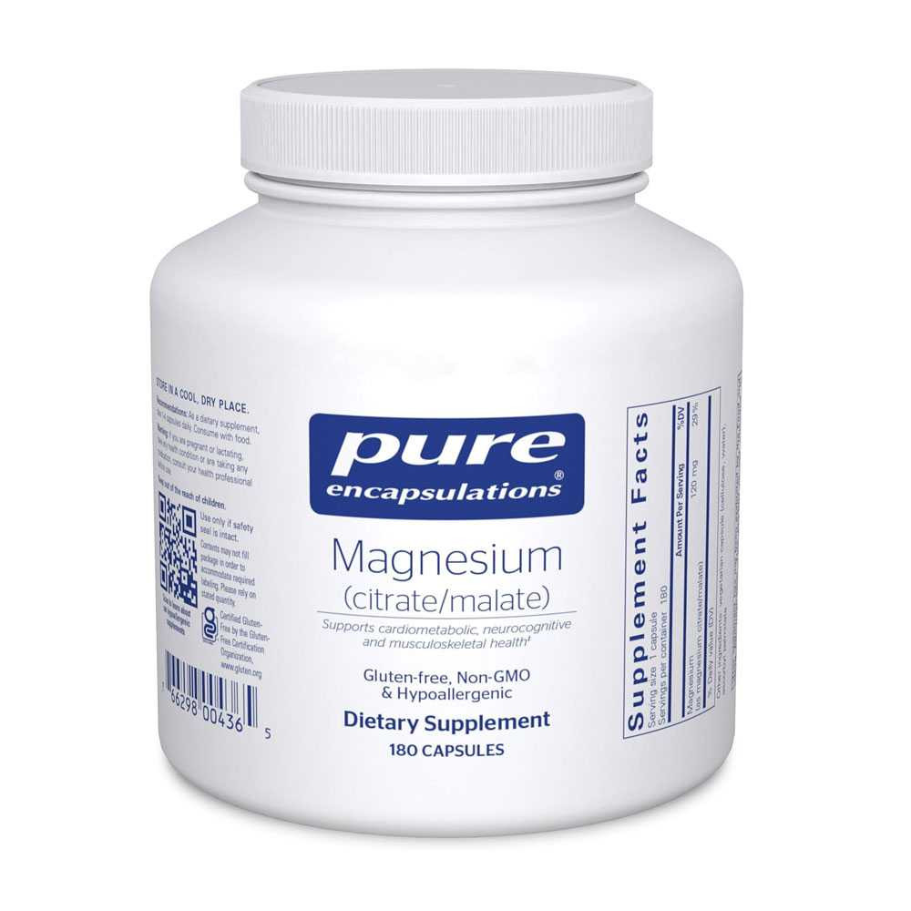 Pure Encapsulations Magnesium (Citrate/Malate) - 180 Capsules