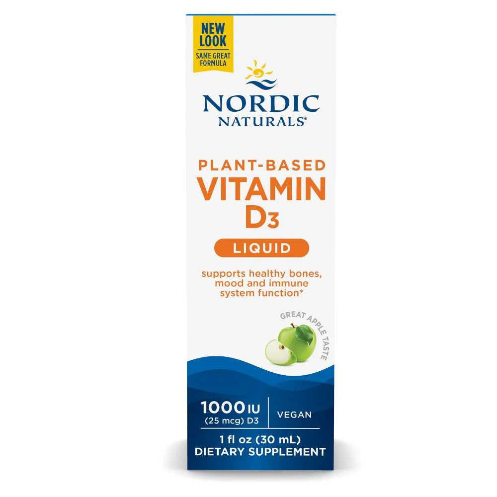 Nordic Naturals Plant-Based Vitamin D3 Liquid Apple Flavor - 1 oz 22$