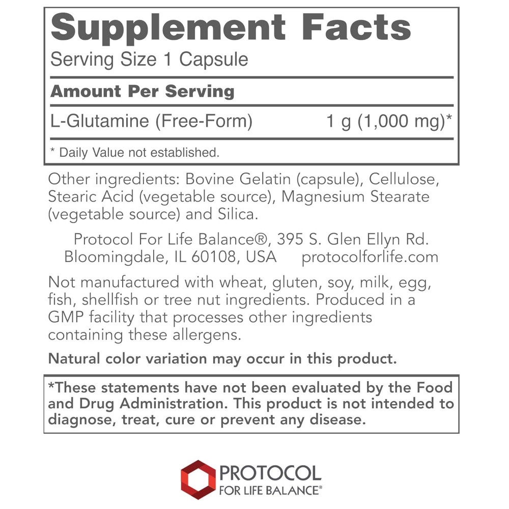 Protocol L-Glutamine - 120 Capsules
