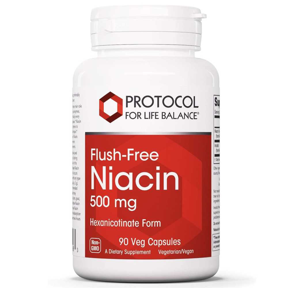 Protocol Flush-Free Niacin 500mg - 90 Capsules 26$