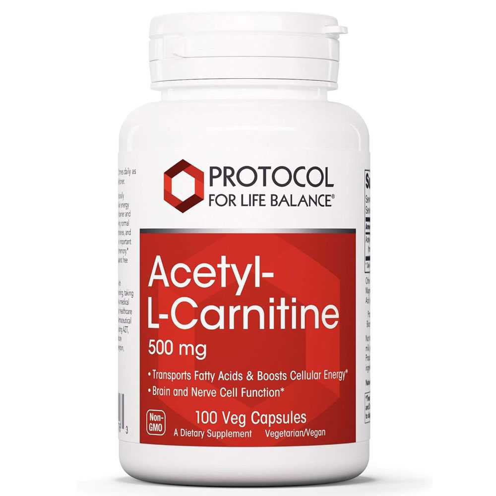 Protocol Acetyl-L-Carnitine 500mg - 100 Capsules 33$