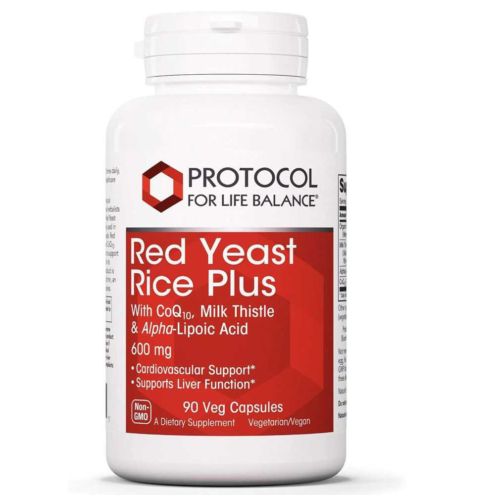 Protocol Red Yeast Rice Plus 600mg - 90 Capsules 40$
