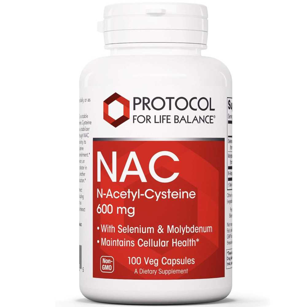 Protocol NAC N-Acetyl Cysteine 600mg - 100 Capsules 23$