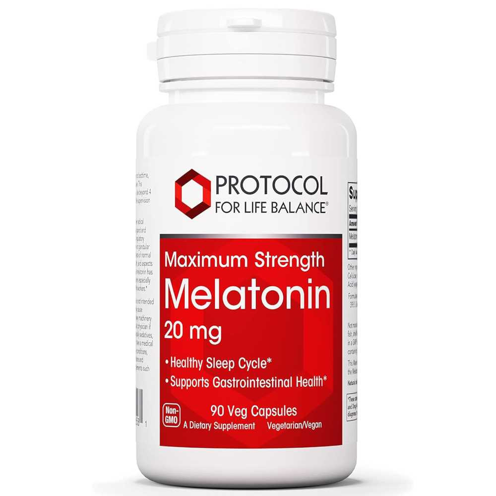 Protocol Melatonin Maximum Strength 20 mg - 90 Capsules 27$