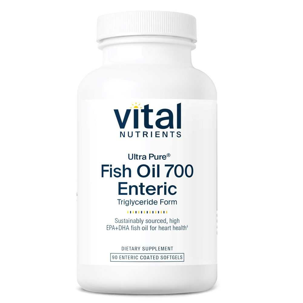 Vital Nutrients Ultra Pure Fish Oil 700 Enteric TF - 90 Softgels 59$