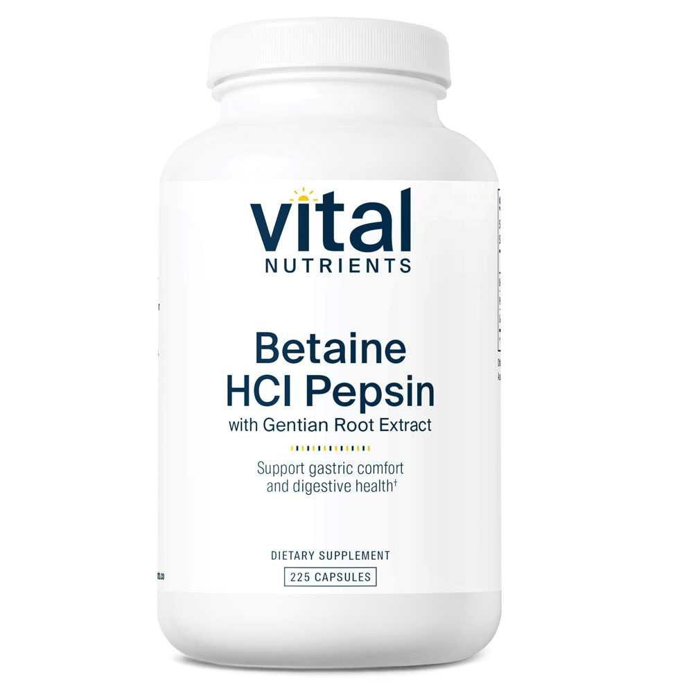 Vital Nutrients Betaine HCl Pepsin - 225 Capsules