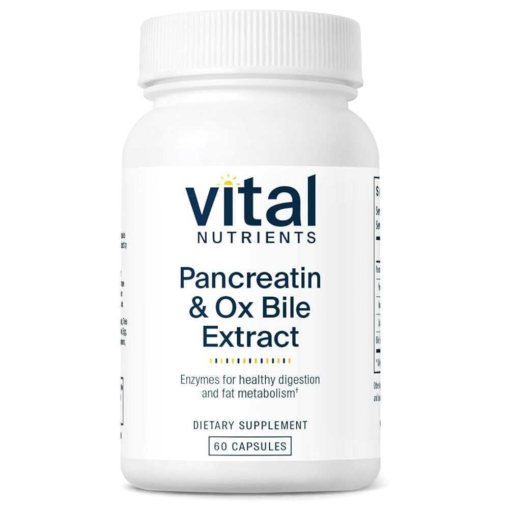 Vital Nutrients Pancreatin and Ox Bile - 60 Capsules 34$