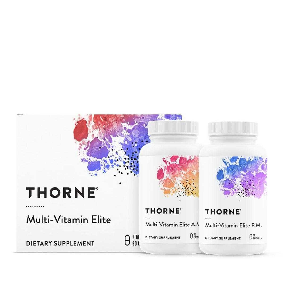 Thorne Multi-Vitamin Elite AM and PM - NSF Certified for Sport - 2 Bottles with 90 Capsules each