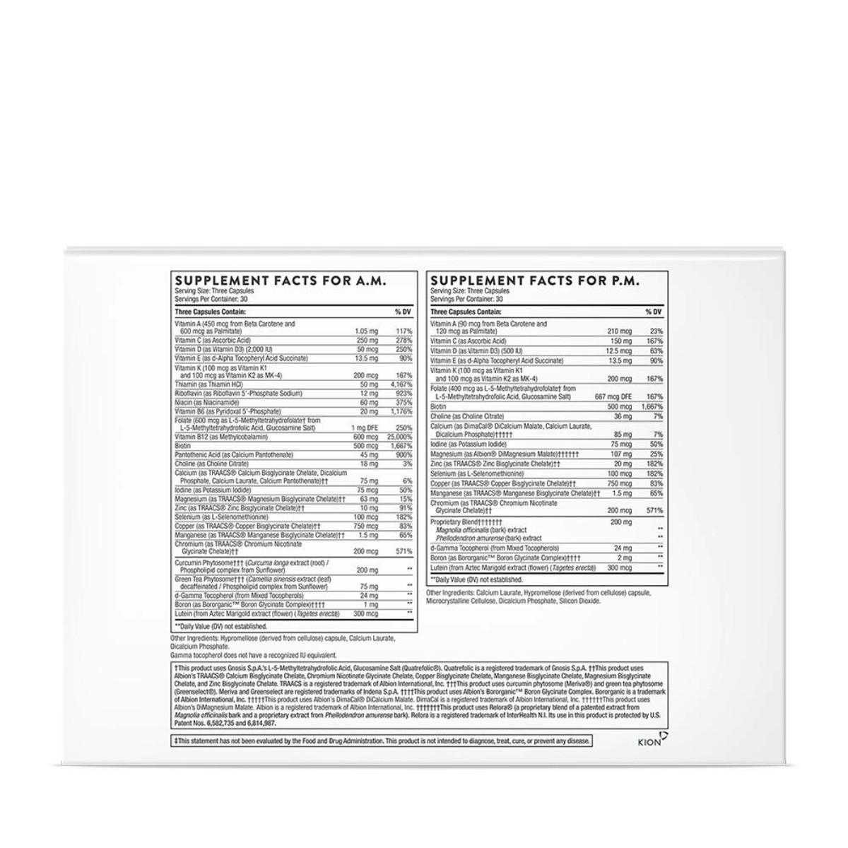 Thorne Multi-Vitamin Elite AM and PM - NSF Certified for Sport - 2 Bottles with 90 Capsules each