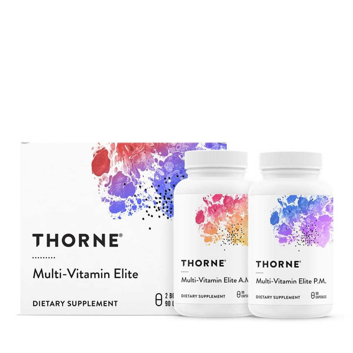 Thorne Multi-Vitamin Elite AM and PM - 2 Bottles with 90 Capsules each