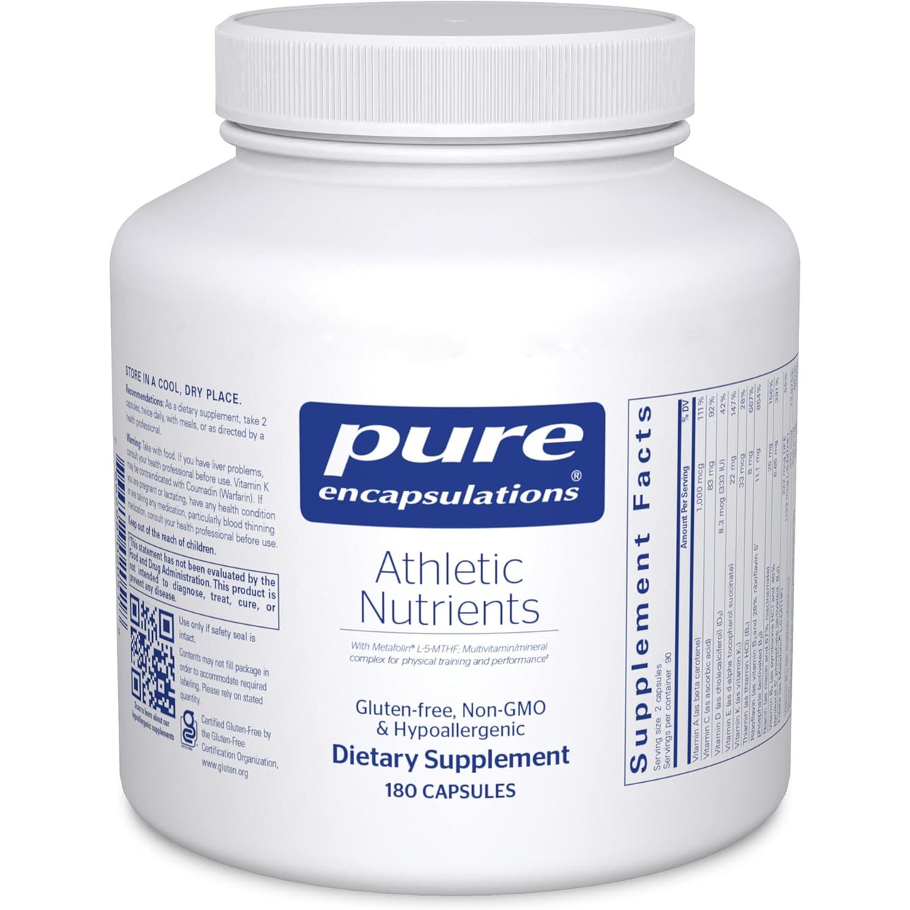Pure Encapsulations Athletic Nutrients - 180 Capsules 75$