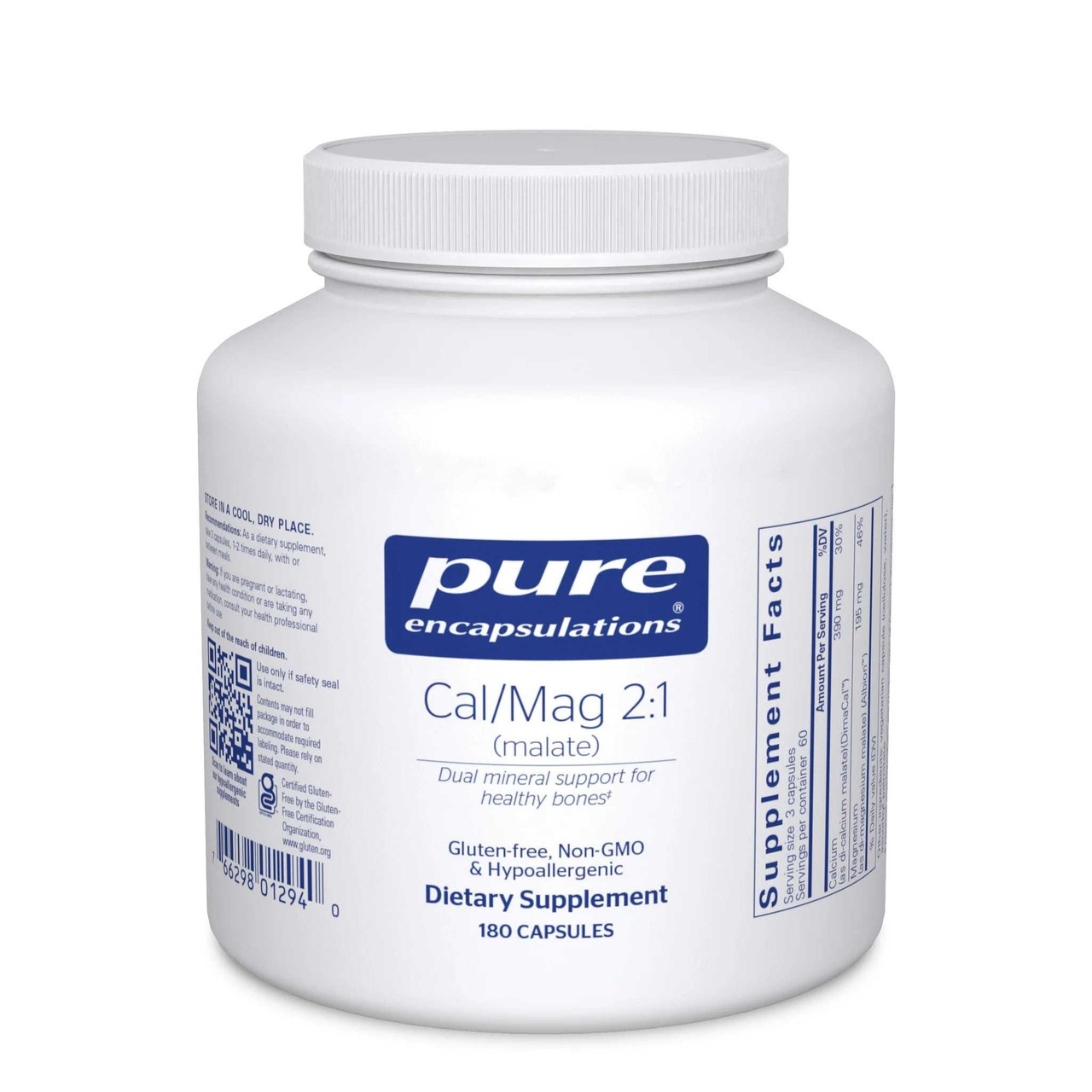 Pure Encapsulations Cal/Mag (Malate) 2:1 - 180 Capsules