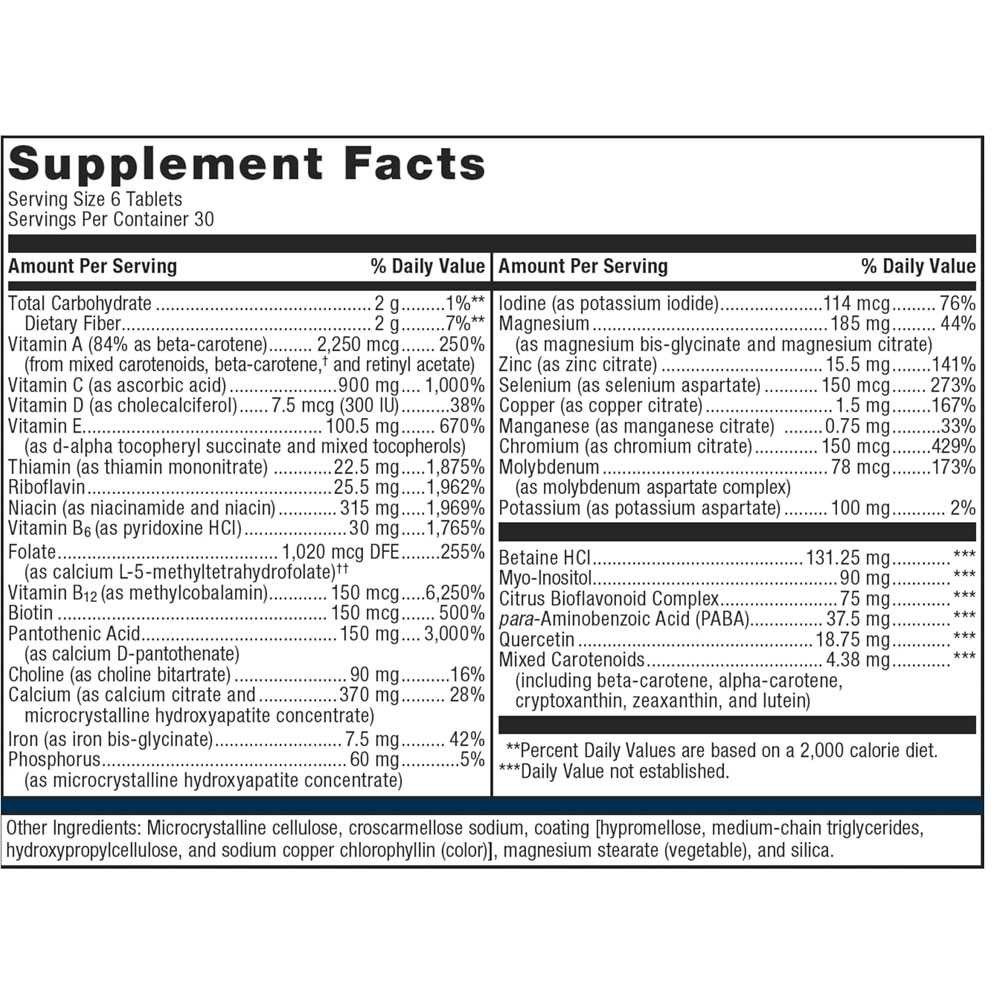 Metagenics Multigenics Intensive Care - 180 Tablets
