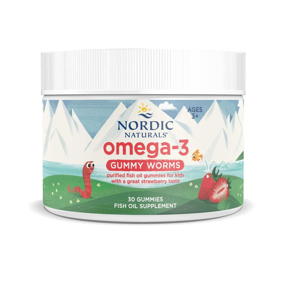 Nordic Naturals Nordic Omega-3 Gummy Worms Strawberry Flavor - Gummies