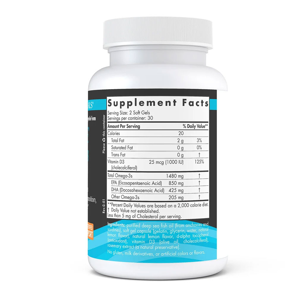 Nordic Naturals Ultimate Omega-D3 Sport Lemon Flavor - 60 Softgels