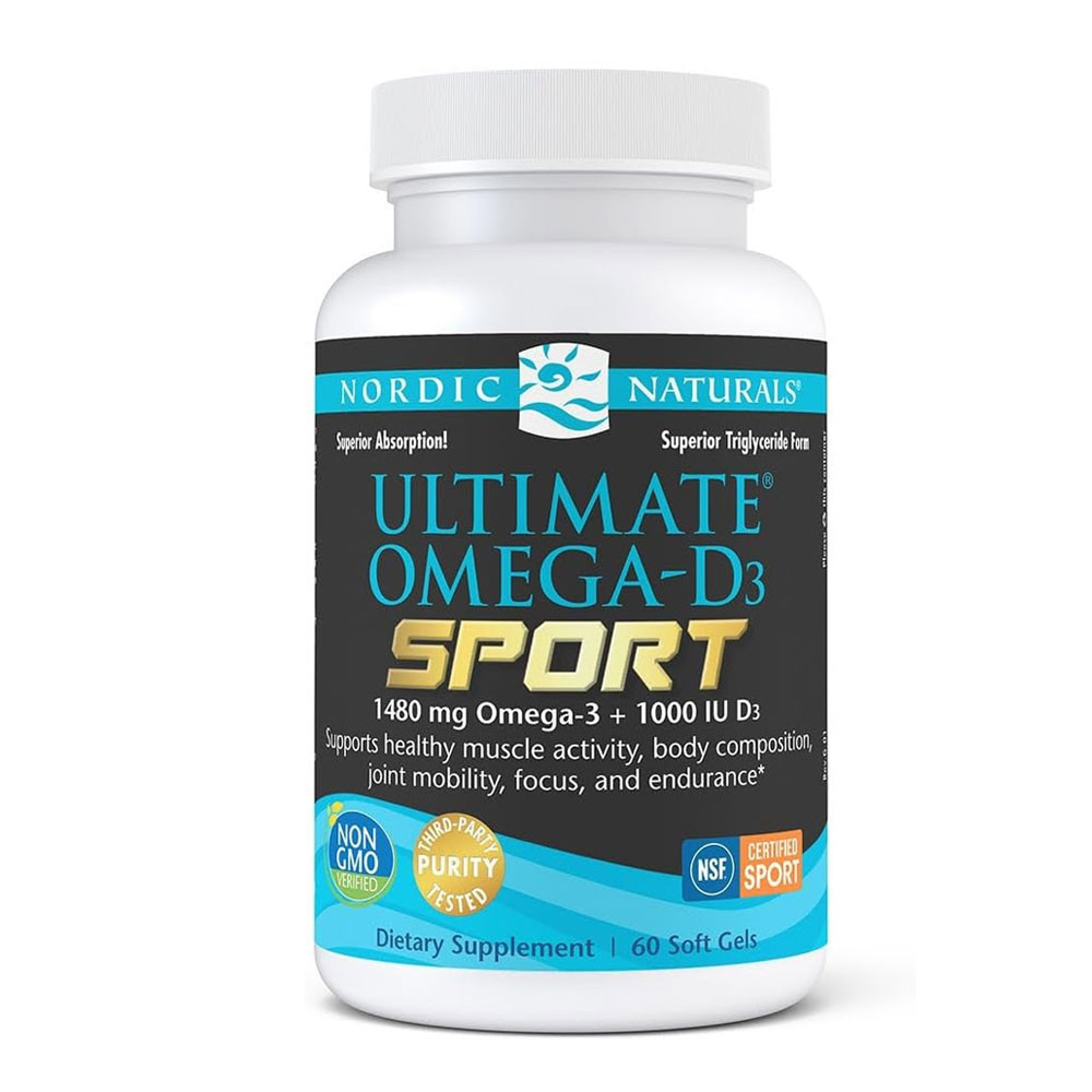 Nordic Naturals Ultimate Omega-D3 Sport Lemon Flavor - 60 Softgels 33$