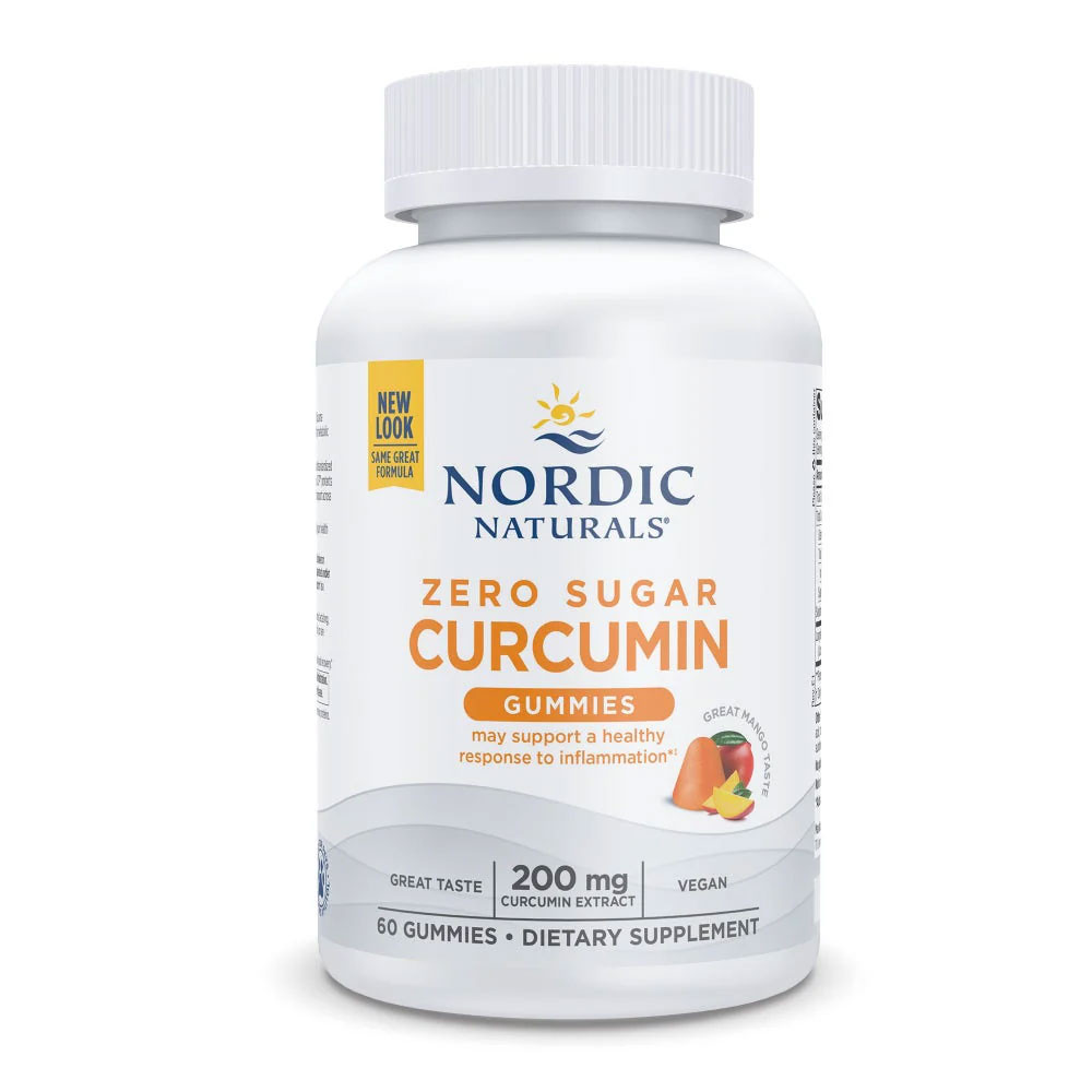 Nordic Naturals Zero Sugar Curcumin Gummies Mango Flavor - 60 Chewables 30$