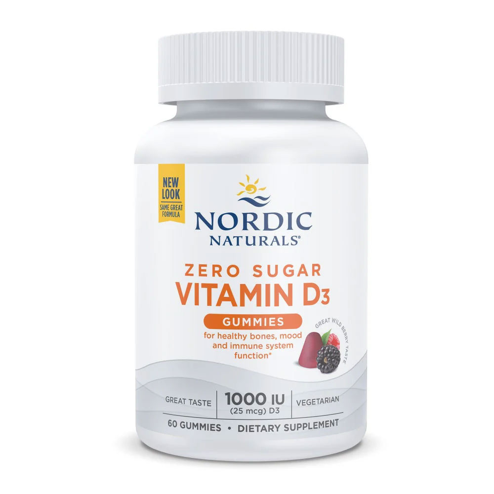 Nordic Naturals Zero Sugar Vitamin D3 Gummies Wild Berry Flavor - 60 Gummies 17$