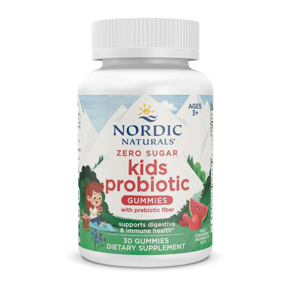 Nordic Naturals Zero Sugar Kids Probiotic Gummies Strawberry Watermelon Flavor - Gummies