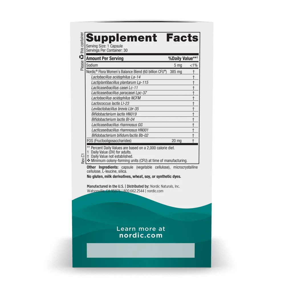 Nordic Naturals Nordic Flora Probiotic Women's Balance - 30 Capsules