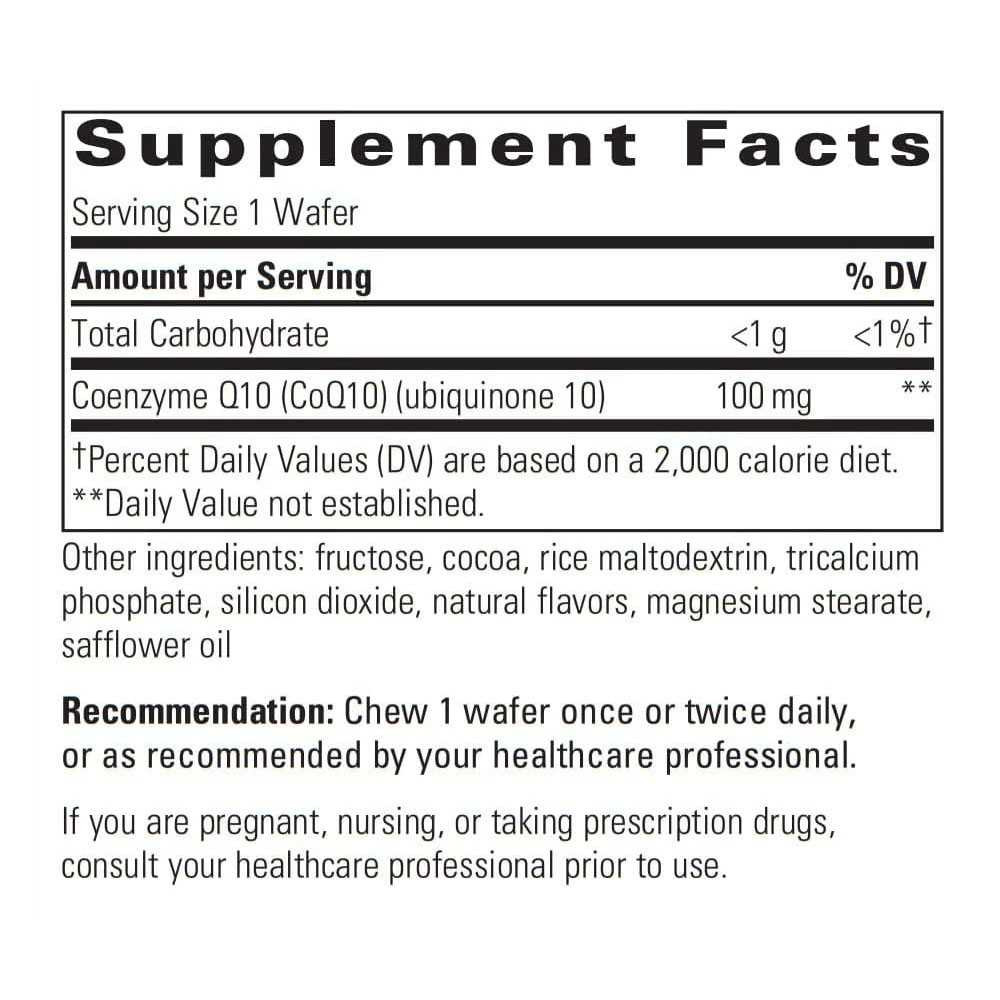 Integrative Therapeutics Vitaline CoQ10 Chewable Chocolate Flavor - 30 Wafers