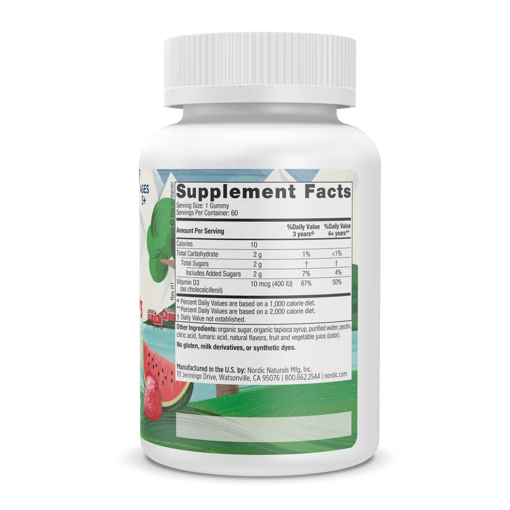 Nordic Naturals Vitamin D3 Gummies Kids Wild Watermelon Splash Flavor - Gummies